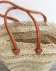 Large Lace Straw Market Basket