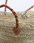 Large Lace Straw Market Basket