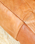 SECOND SALE ! Cognac Oversized Moroccan Leather Pouf