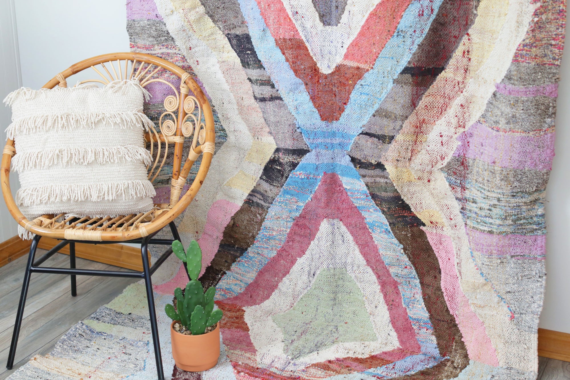 Vintage Boucherouite Kilim Rug - The RACHEL