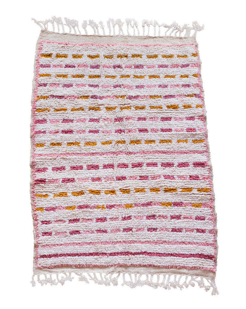 Colorful Pink Striped Shag Rug