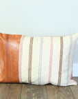 Geniune Leather and Wool Lumbar Pillow