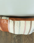 Geniune Leather and Wool Lumbar Pillow