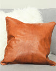 Tobacco Leather Square Pillow