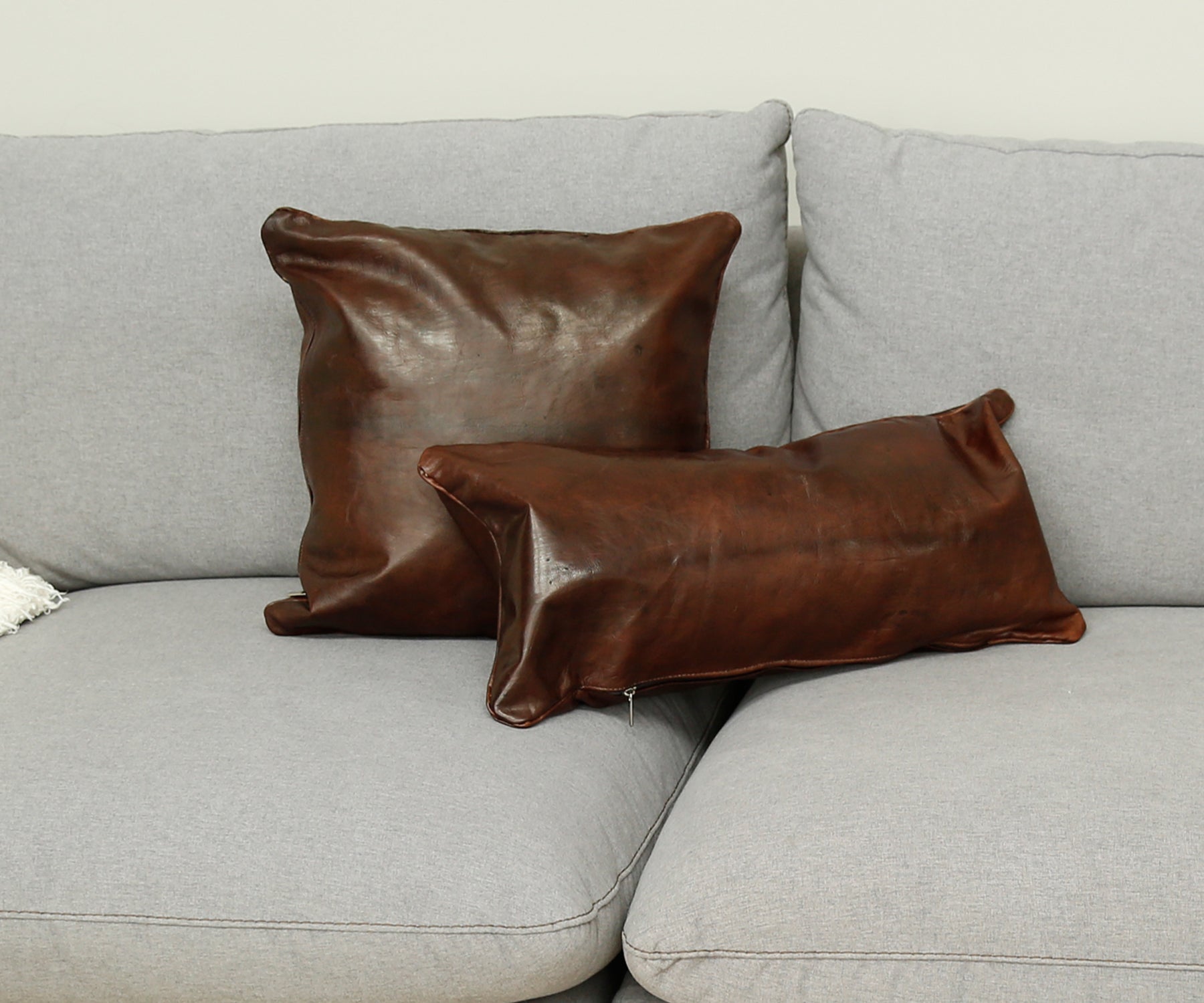 Dark Brown Leather Pillow Covers