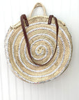 Round Sequin Straw Bag