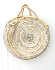 Round Sequin Straw Bag