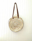 Round Sequin Straw Bag