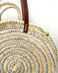 Round Sequin Straw Bag