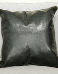 Black Leather Square Pillow