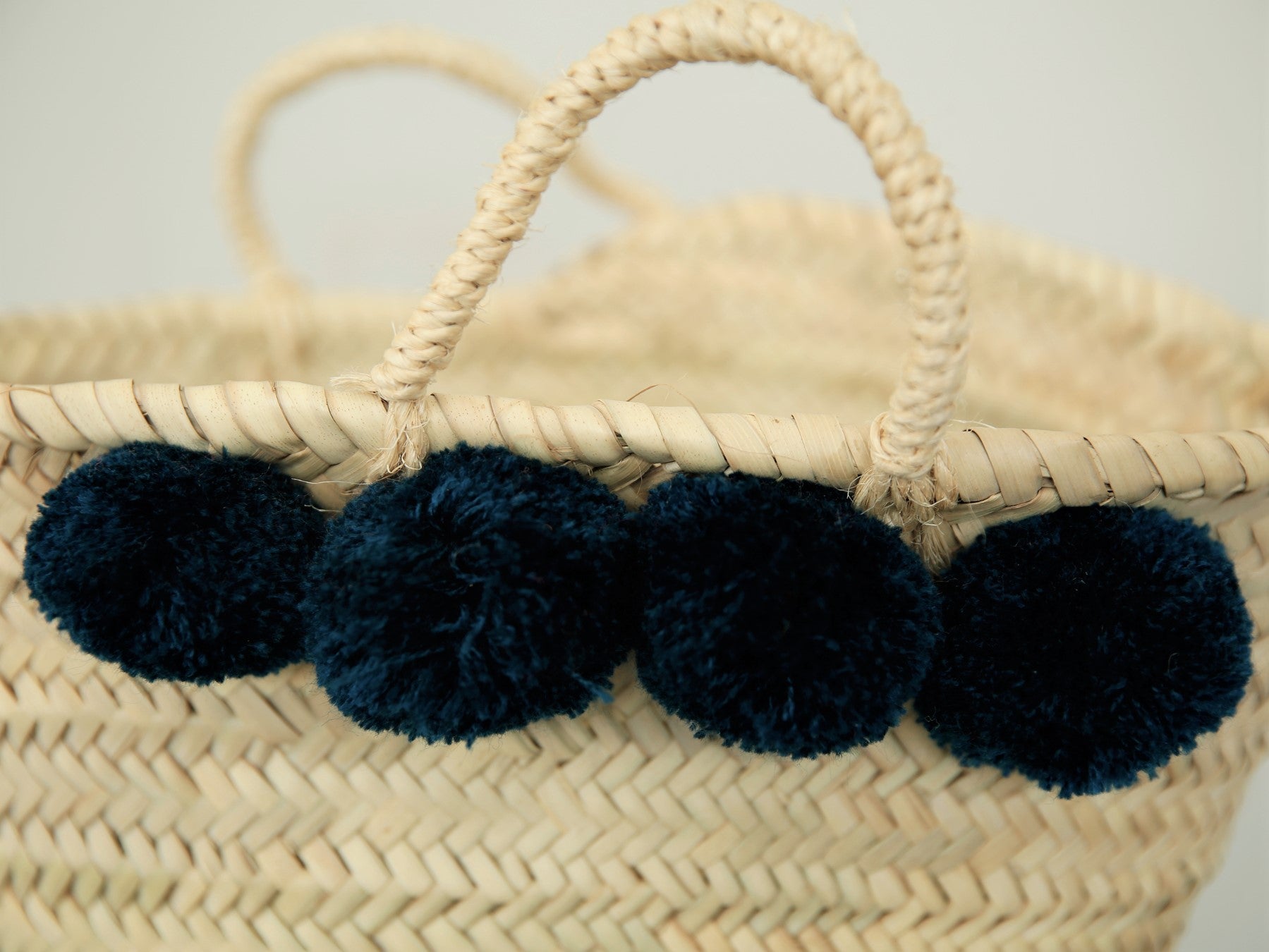 Bright Navy Pom Pom Bag