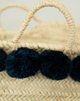 Bright Navy Pom Pom Bag