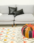 Multi-coloured Round Footstool