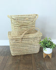 Straw Picnic Basket - Kid's Room Toy Storage Basket