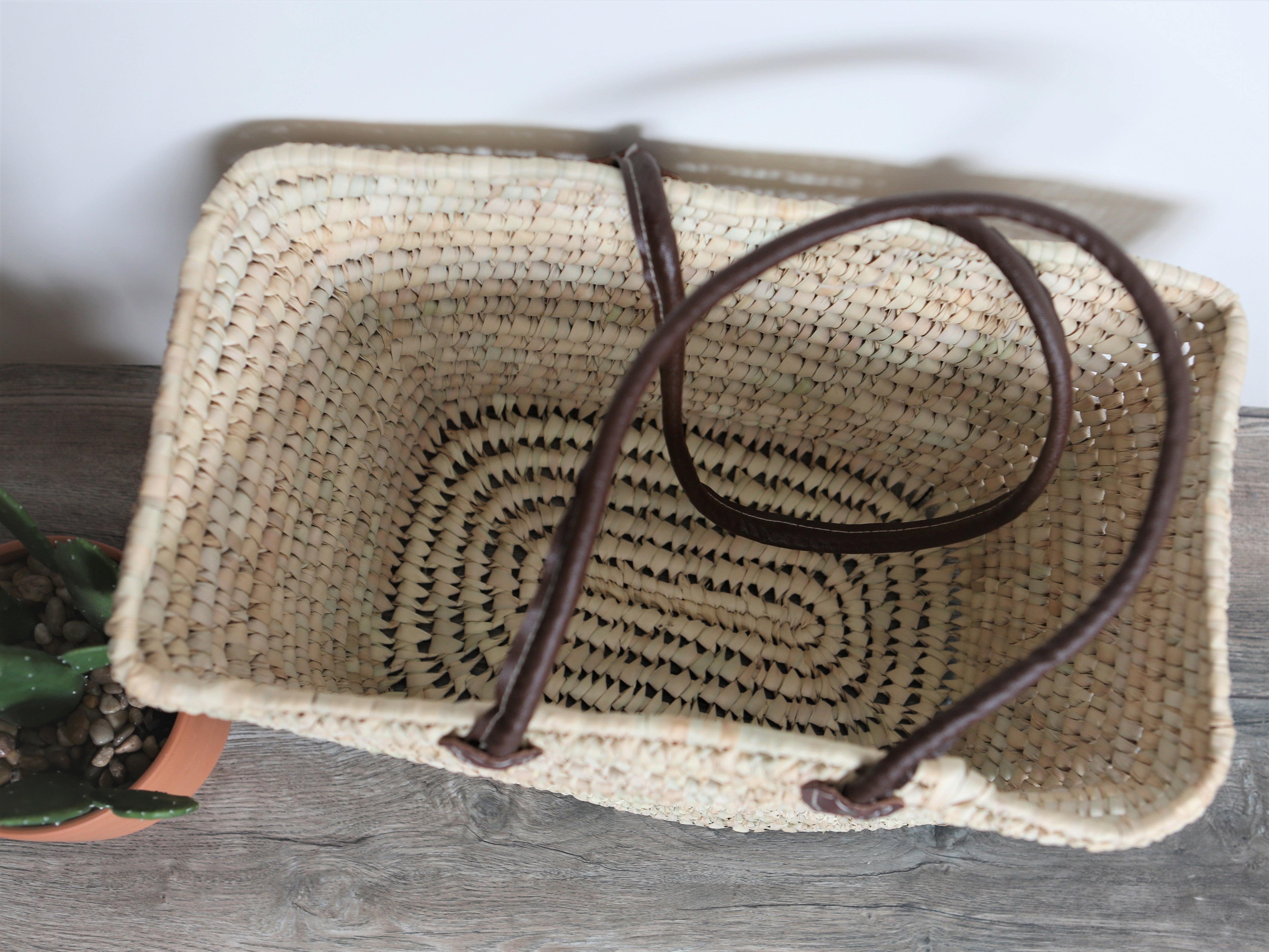 Large Square Straw Basket