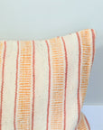 Orange Striped Wool Pillow